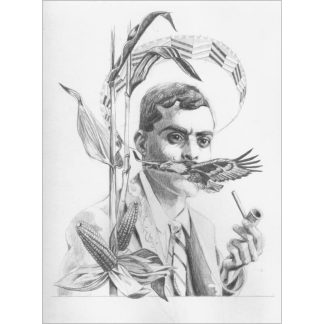 Retrato a lápiz de Emiliano Zapata.